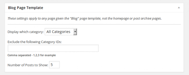Genesis Framework Theme Settings Blog Page Template