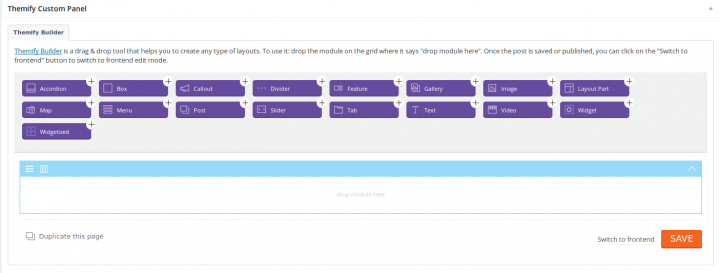 Themify Builder Custom Panel