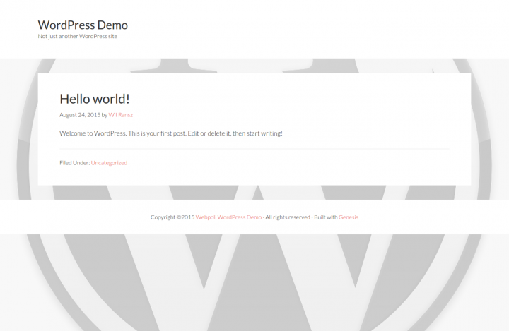 Genesis Sample footer mid-air